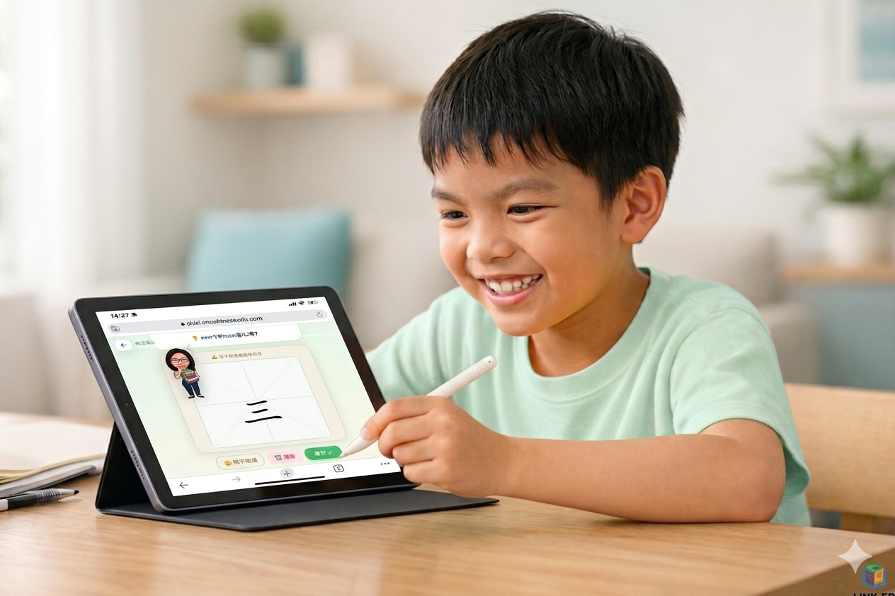 Child using One Chinese Edu app